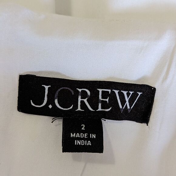 J. Crew Midi Dress A-line Stretch Cotton Poplin White sz 2 NWT Adjustabl… - Picture 12 of 14